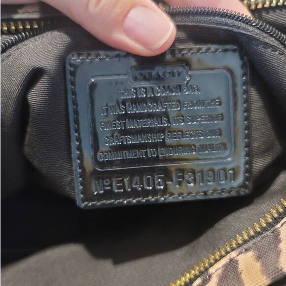 Coach Ocelot Leopard Animal Print Canvas Tote Bag Handbag Purse Tan Brown - Picture 10 of 10